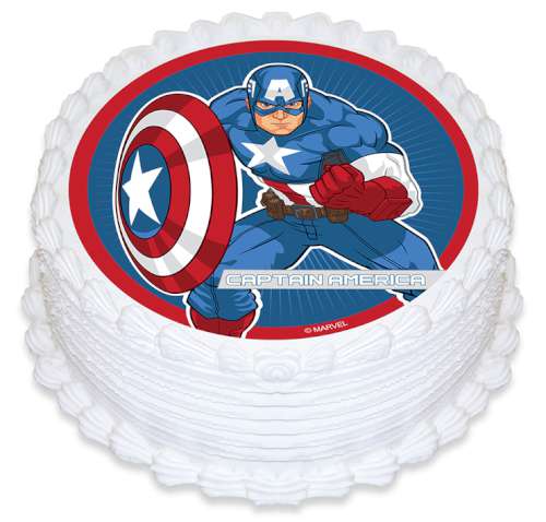 Captain America Edible Icing Image - Click Image to Close
